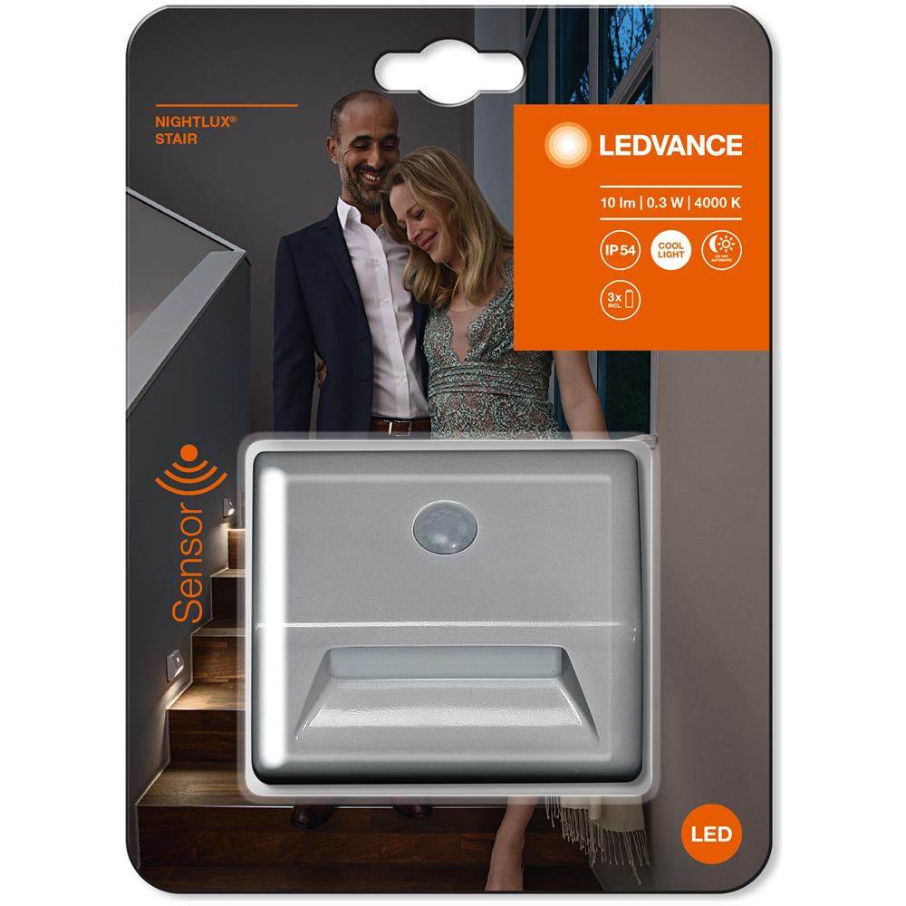 Ledvance Apparecchio Led Con Alimentatore A Batteria: A Parete, Nightlux® Stair / 0,25 W, 4.5 V, Bianco Freddo, 4000 K, Materiale: Acrylnitril-butadien-styrol-copolymer (abs), Ip54 - Foto 4