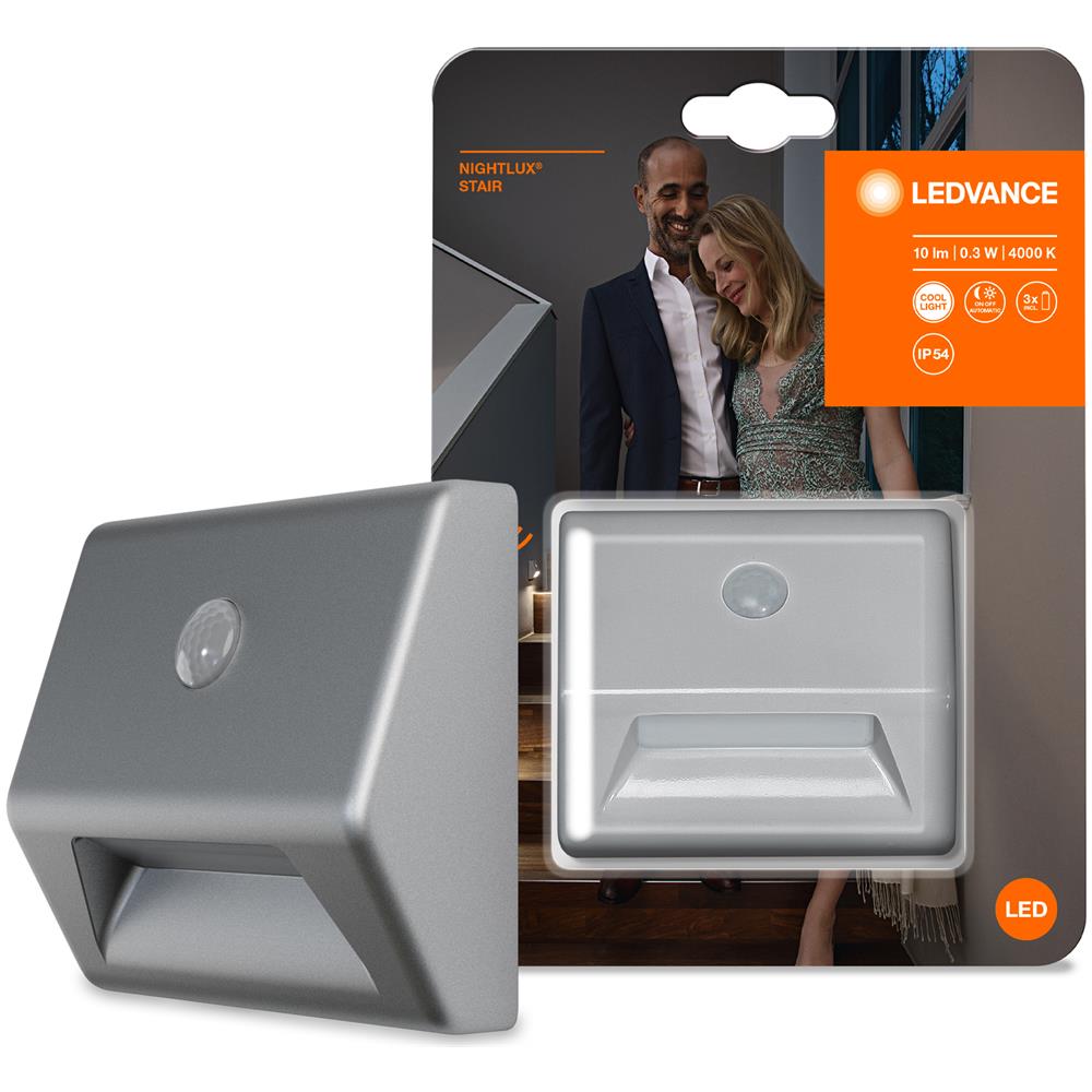 Ledvance Apparecchio Led Con Alimentatore A Batteria: A Parete, Nightlux® Stair / 0,25 W, 4.5 V, Bianco Freddo, 4000 K, Materiale: Acrylnitril-butadien-styrol-copolymer (abs), Ip54 - Foto 2