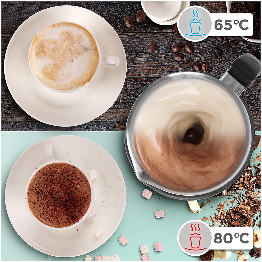 MF500 Montalatte Elettrico 3 in 1 Schiumalatte Automatico 500 ml / Scaldalatte 500 W - Nero - Foto 2