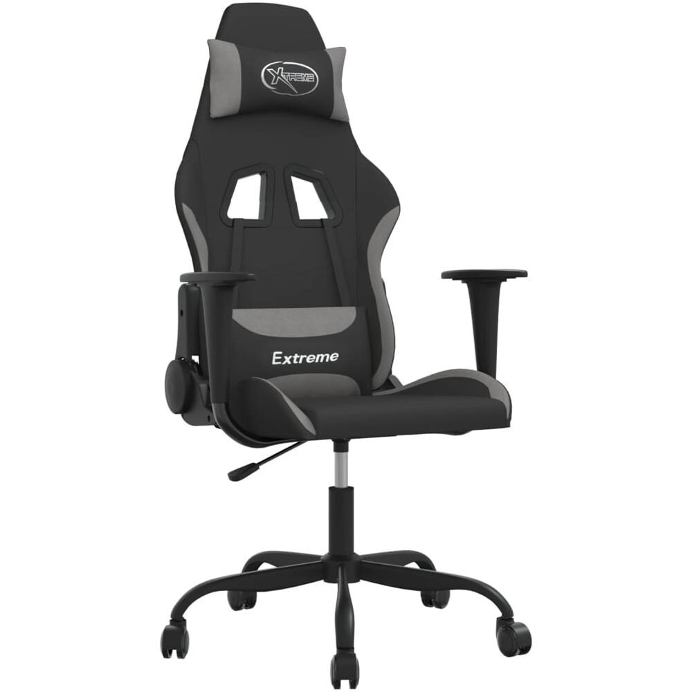 Sedia Da Gaming Nero E Grigio Chiaro In Tessuto - Foto 2