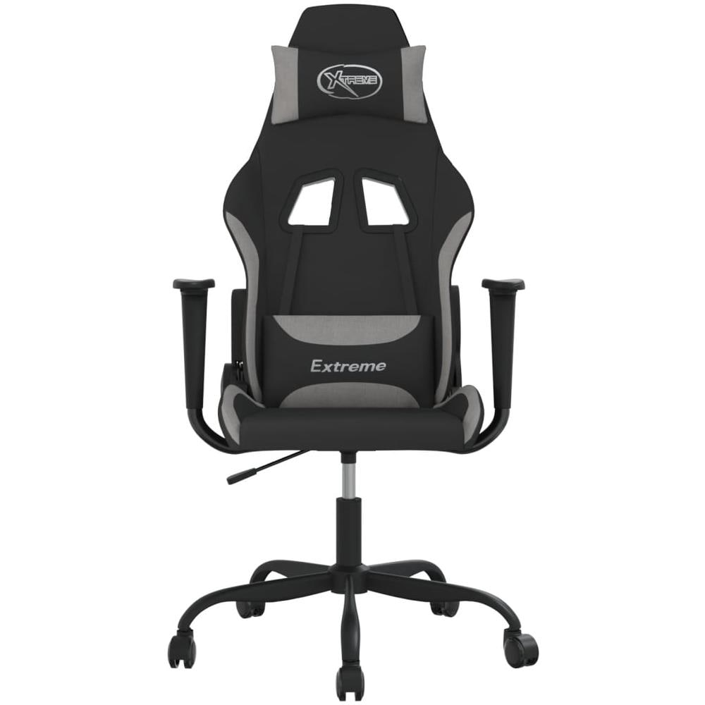 Sedia Da Gaming Nero E Grigio Chiaro In Tessuto - Foto 3