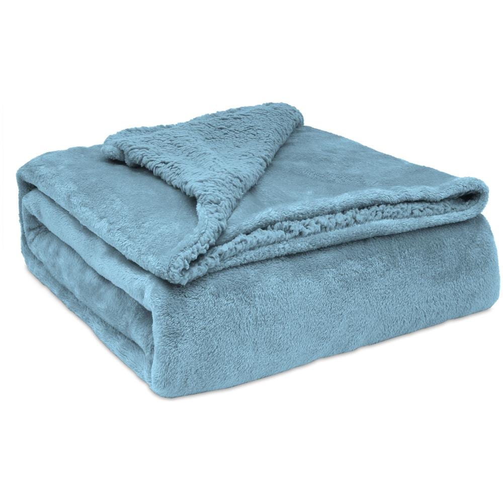 Briebe - Coperta Per Divano / Letto 220x240cm A Doppio Strato In Pile Calde, Accoglienti  Blu Petrolio - Foto 1