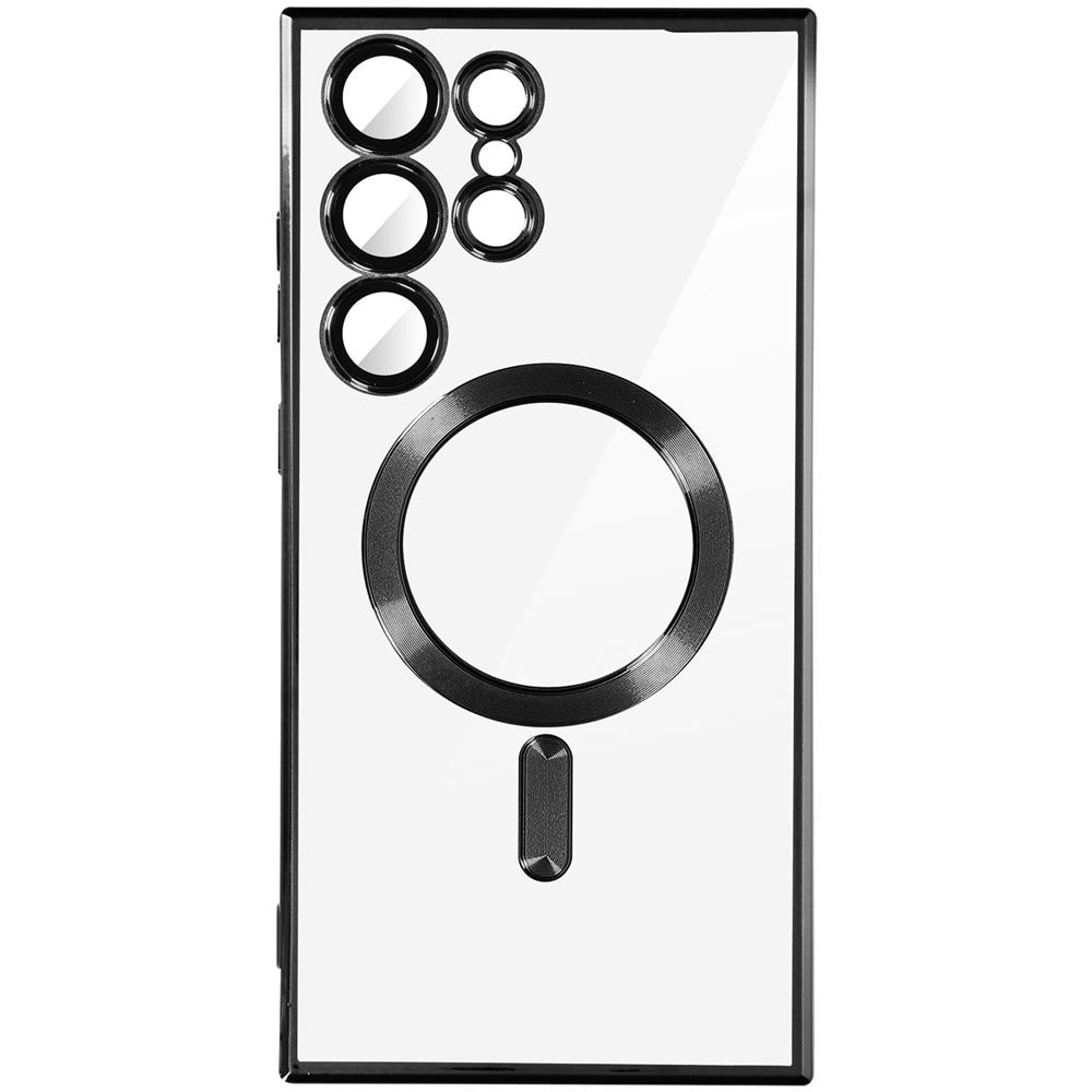 Cover Magsafe Per Samsung S23 Ultra Con Protezione Fotocamera Trasparente / Nero - Foto 1