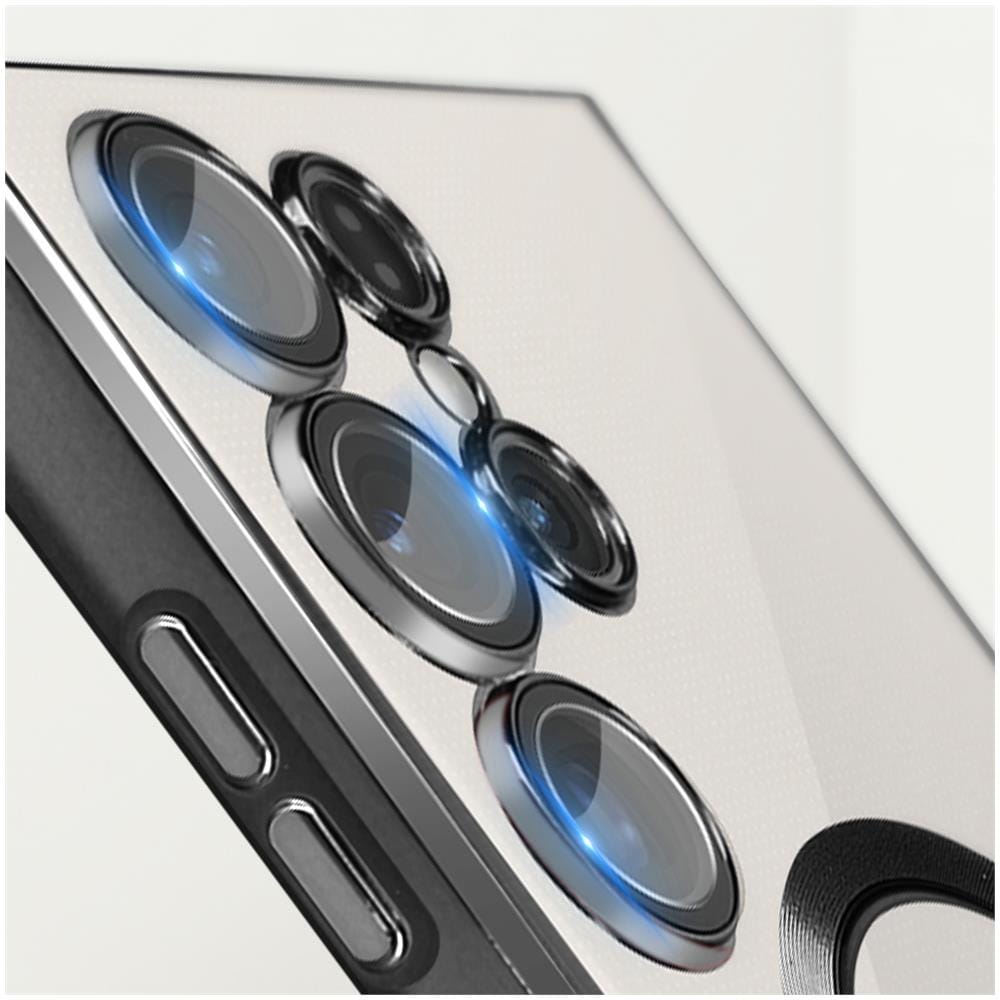 Cover Magsafe Per Samsung S23 Ultra Con Protezione Fotocamera Trasparente / Nero - Foto 5