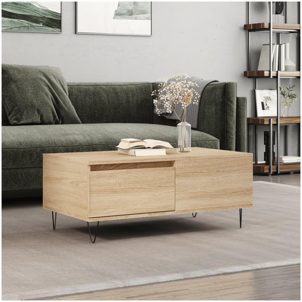 Tavolino Salotto Rovere Sonoma 90x50x36,5 Cm Legno Multistrato - Foto 1