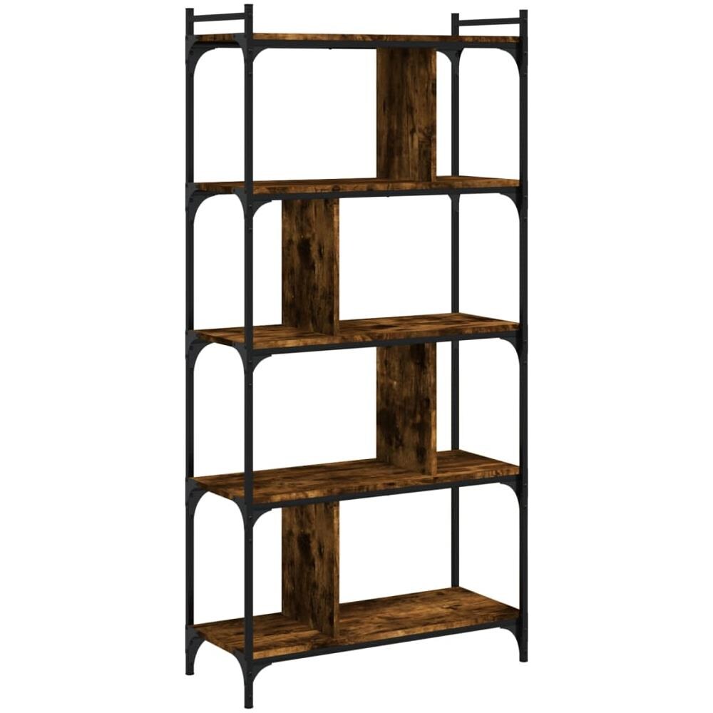 Libreria Rovere Fumo 5 Ripiani 76x32x158 Cm Legno Multistrato - Foto 2