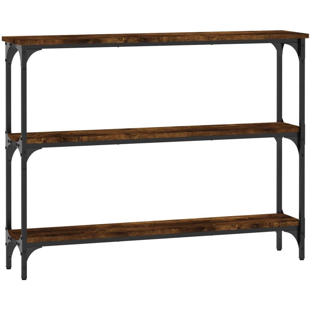 Tavolino Consolle Rovere Fumo 100x22,5x75 Cm Legno Multistrato - Foto 2