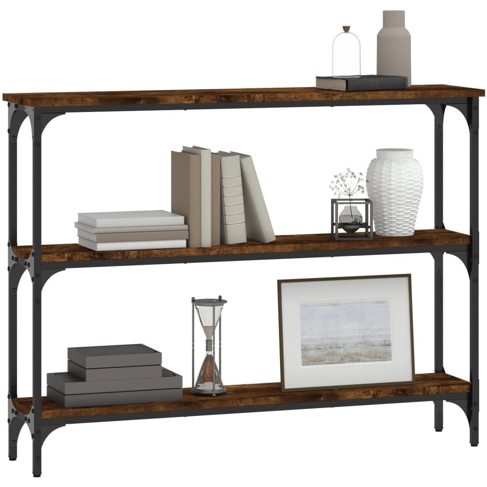 Tavolino Consolle Rovere Fumo 100x22,5x75 Cm Legno Multistrato - Foto 3