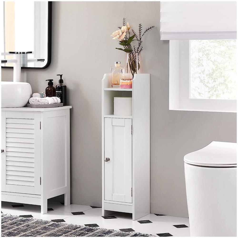 Mobiletto da bagno, bianco - Organizza asciugamani e accessori BBC310W01 - Foto 2