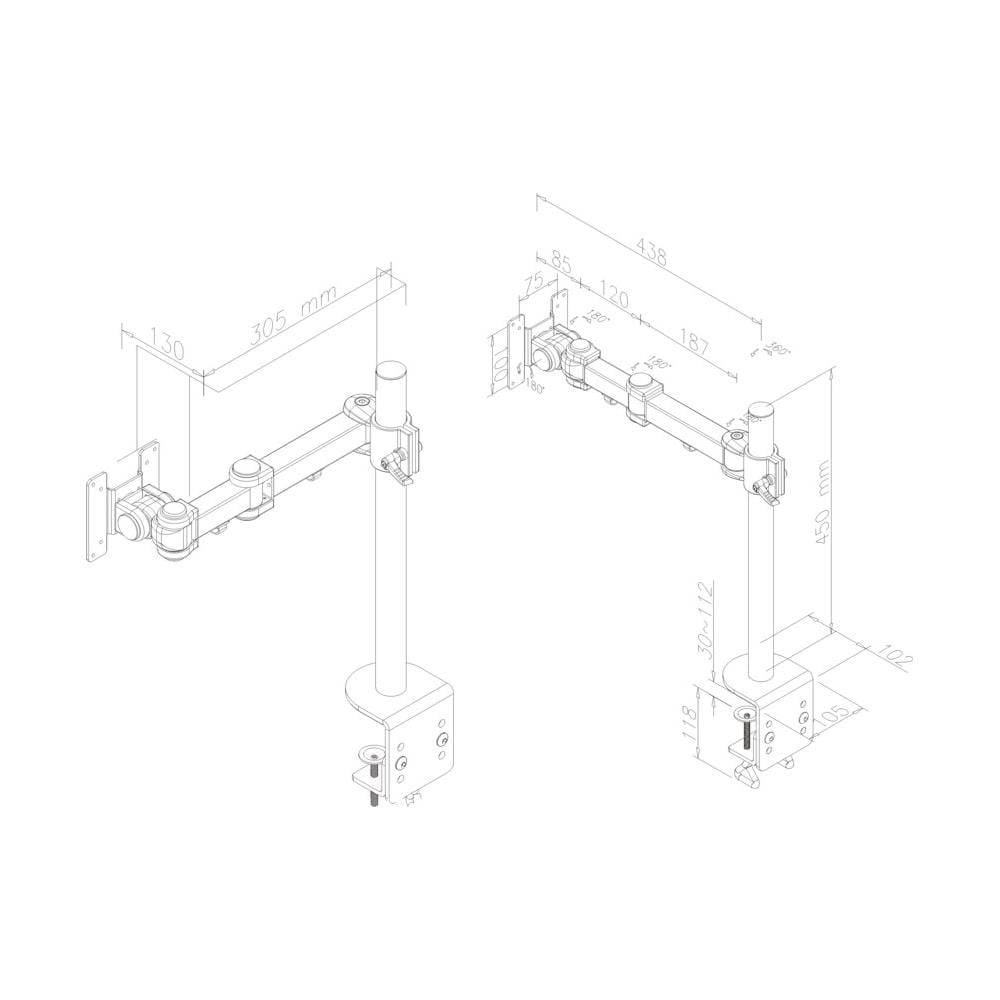 Supporto da Scrivania FPMA-D960G per Monitor LCD /LED /TFT - Foto 2
