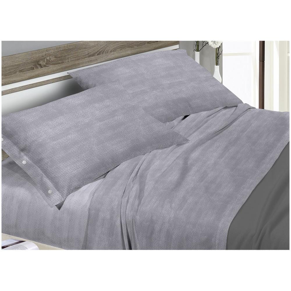 Completo Lenzuola Letto In 100% Cotone Fantasia Bon Bon Singolo Grigio - Foto 3