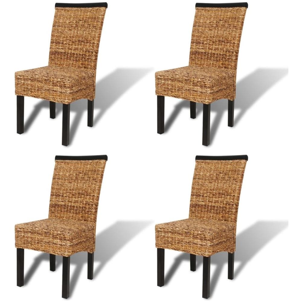 Sedie Sala Da Pranzo 4 Pz In Abaca Marroni - Foto 2