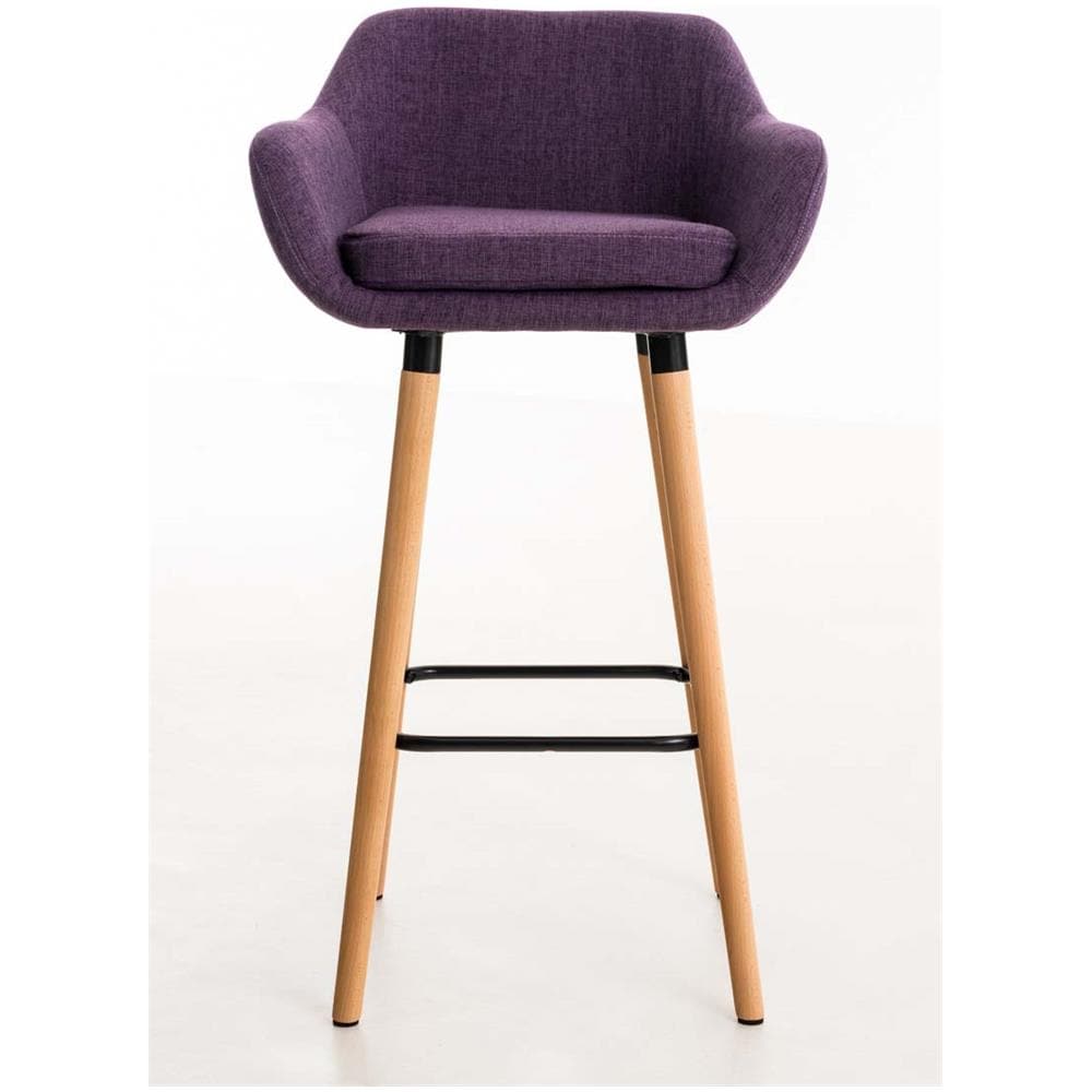 Grant - Set di 2 sgabelli da Bar con Imbottitura di Alta qualità e Rivestimento in Tessuto, con Struttura a 4 Piedi, in Legno - Foto 1