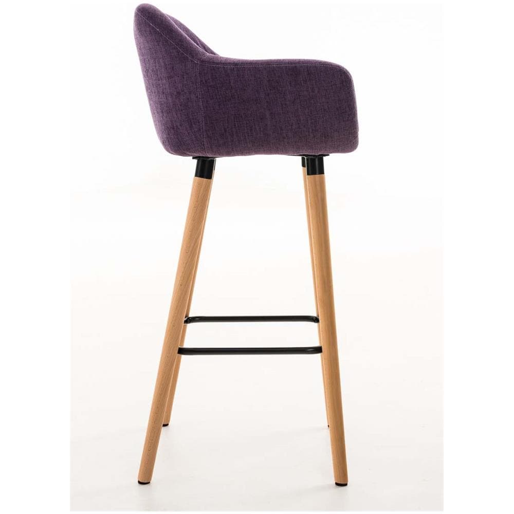 Grant - Set di 2 sgabelli da Bar con Imbottitura di Alta qualità e Rivestimento in Tessuto, con Struttura a 4 Piedi, in Legno - Foto 2