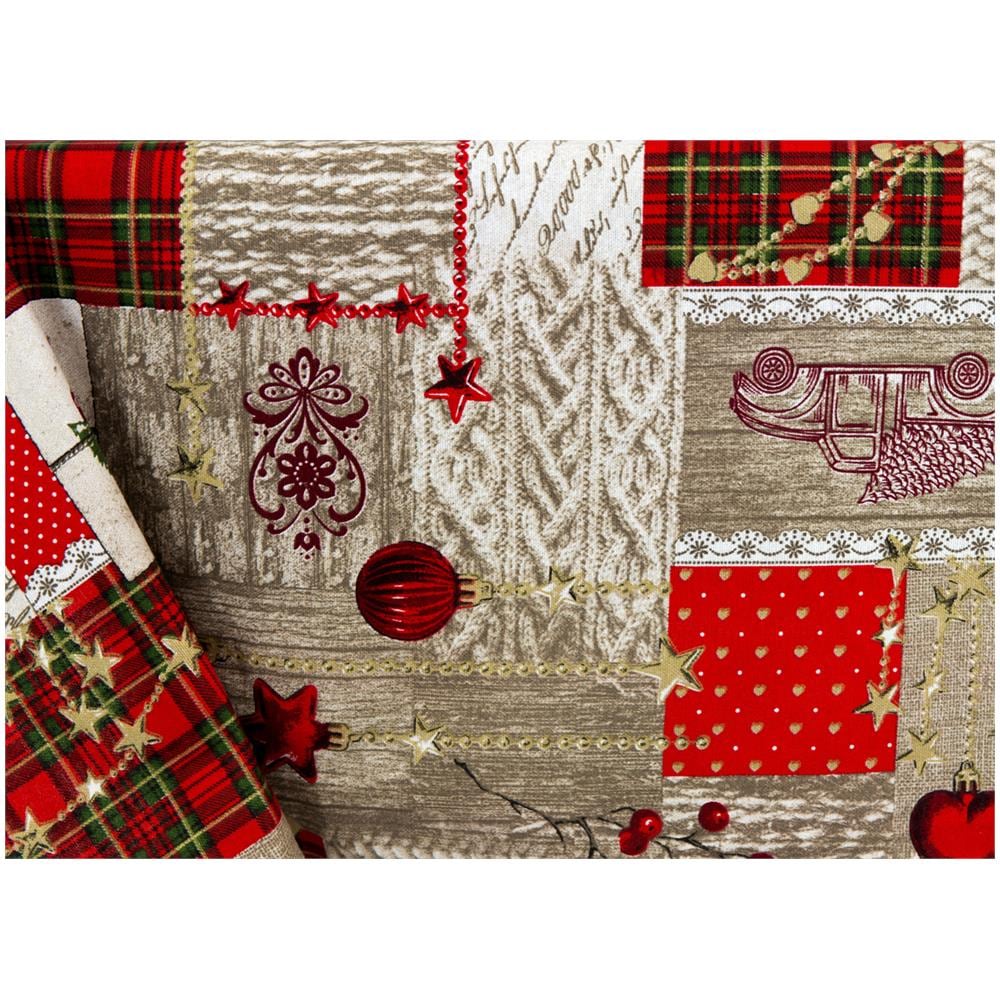 Tovaglia Natalizia In Cotone Disegno Stelline 90x90 Stelline - Foto 2