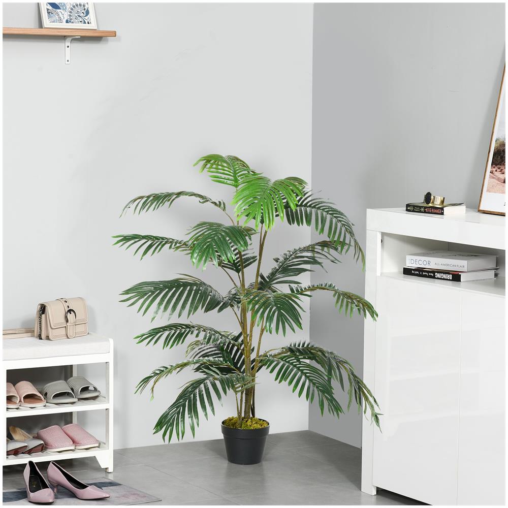 Palma In Plastica Decorativa Con 20 Foglie E Vaso Altezza 140cm - Foto 8