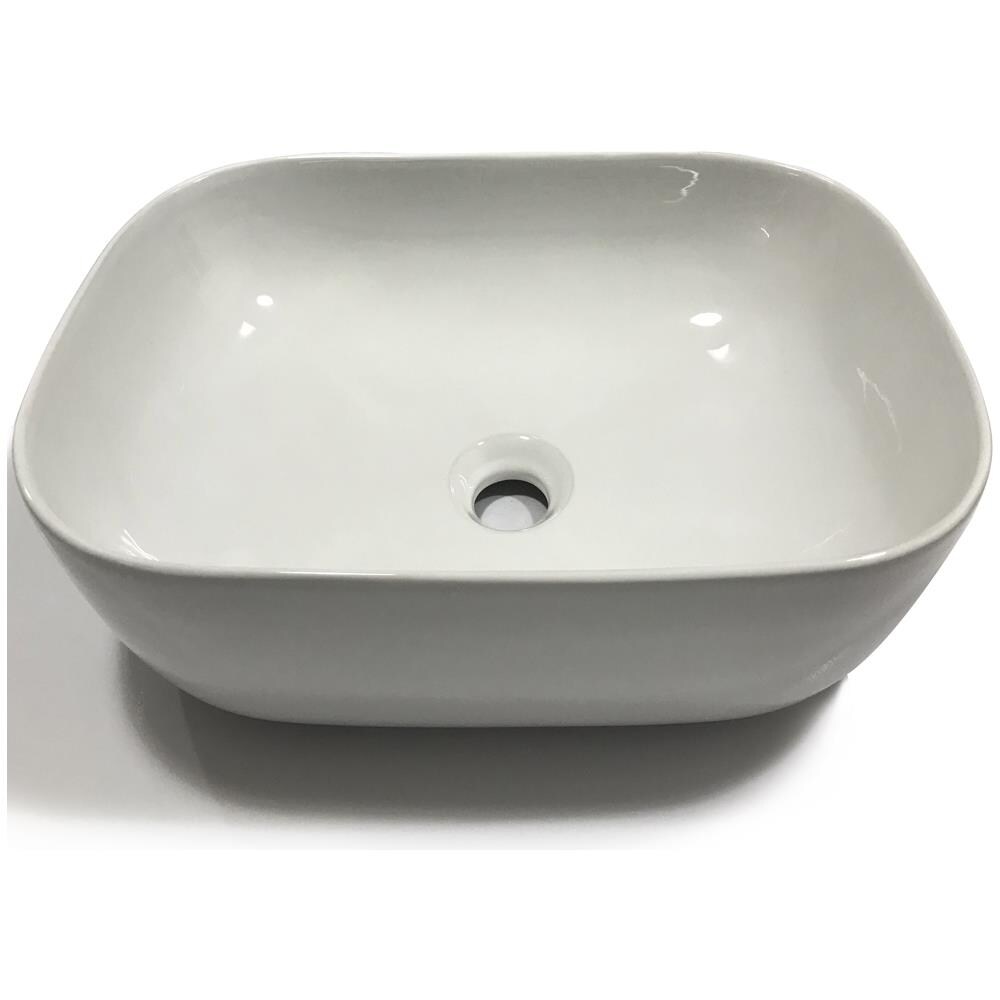 Lavabo Da Appoggio Ceramica Bianco Rettangolare Arredo Bagno 45,5x32,5x13,5cm *** Finitura- : Lucido - Foto 1