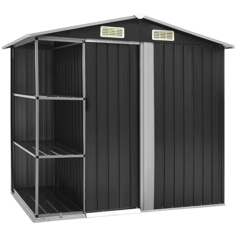 Capanno da Giardino con Scaffali Antracite 205x130x183 cm Ferro - Foto 1