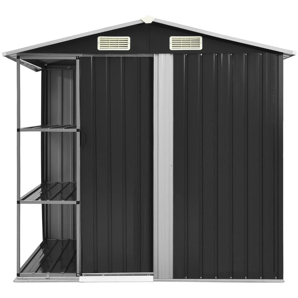 Capanno da Giardino con Scaffali Antracite 205x130x183 cm Ferro - Foto 3