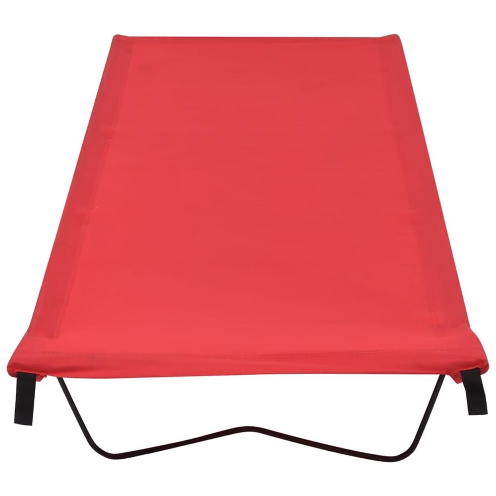 Lettini Campeggio 2pz 180x60x19cm Tessuto Oxford Acciaio Rosso - Foto 3