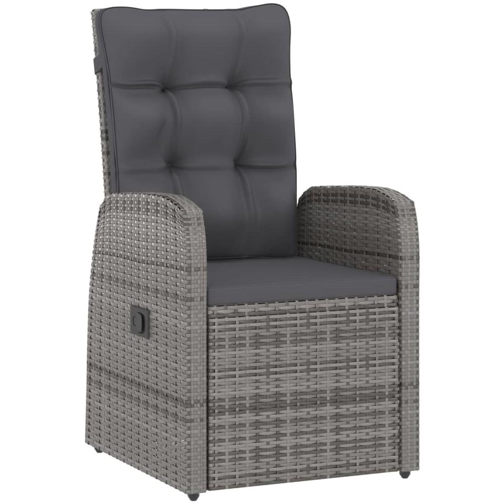 Set da Pranzo da Esterno 9 pz con Cuscini in Polyrattan Grigio - Foto 2