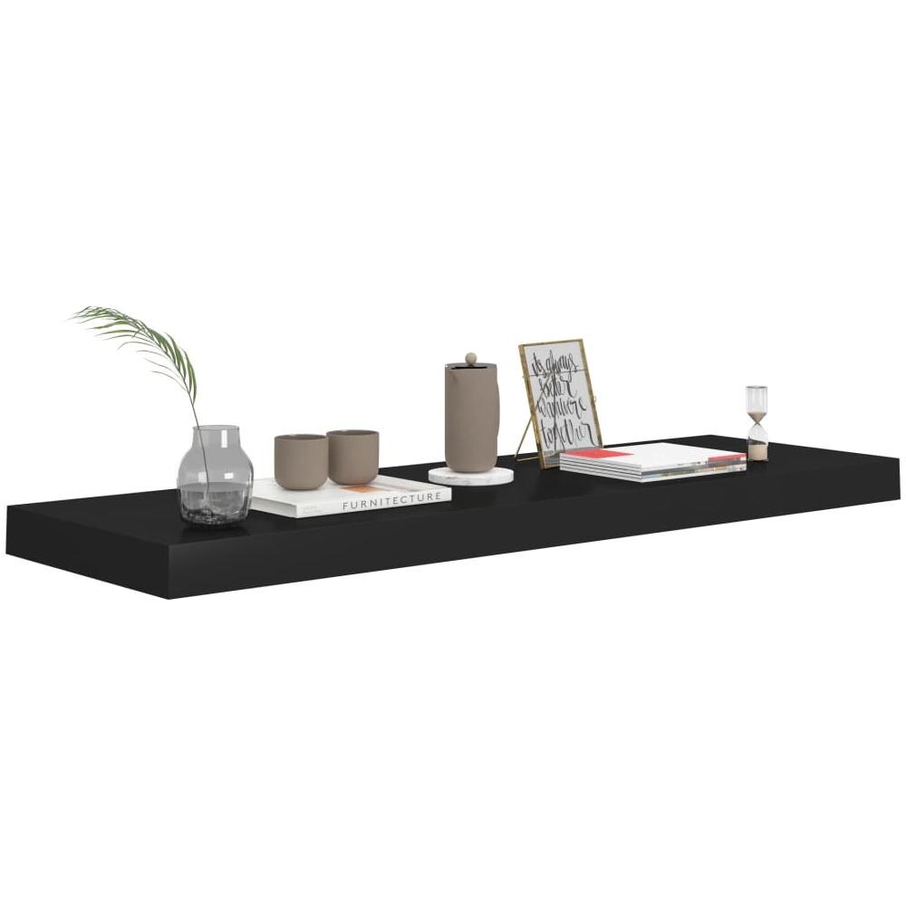 Scaffali a Parete 2 pz Neri 80x23,5x3,8 cm in MDF - Foto 2