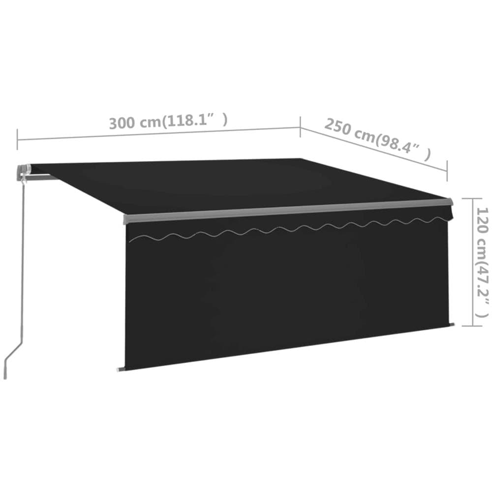 Tenda da Sole Retrattile Manuale con LED 3x2,5 m Antracite - Foto 2