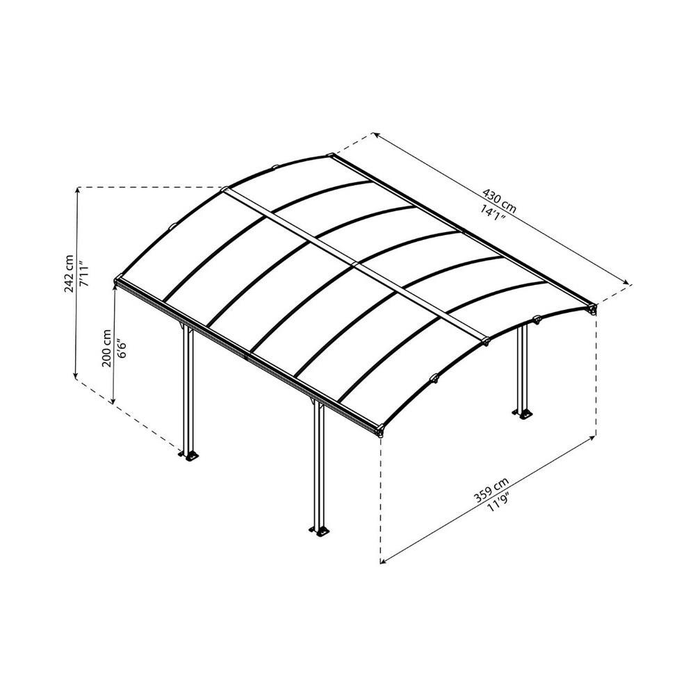 Gazebo Da Giardino 502x359cm Grigio Antracite - 705534 - Foto 2