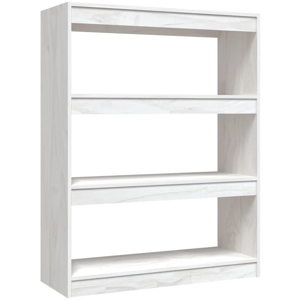 Libreria / divisorio Bianco 100x30x103 Cm In Massello Di Pino - Foto 2