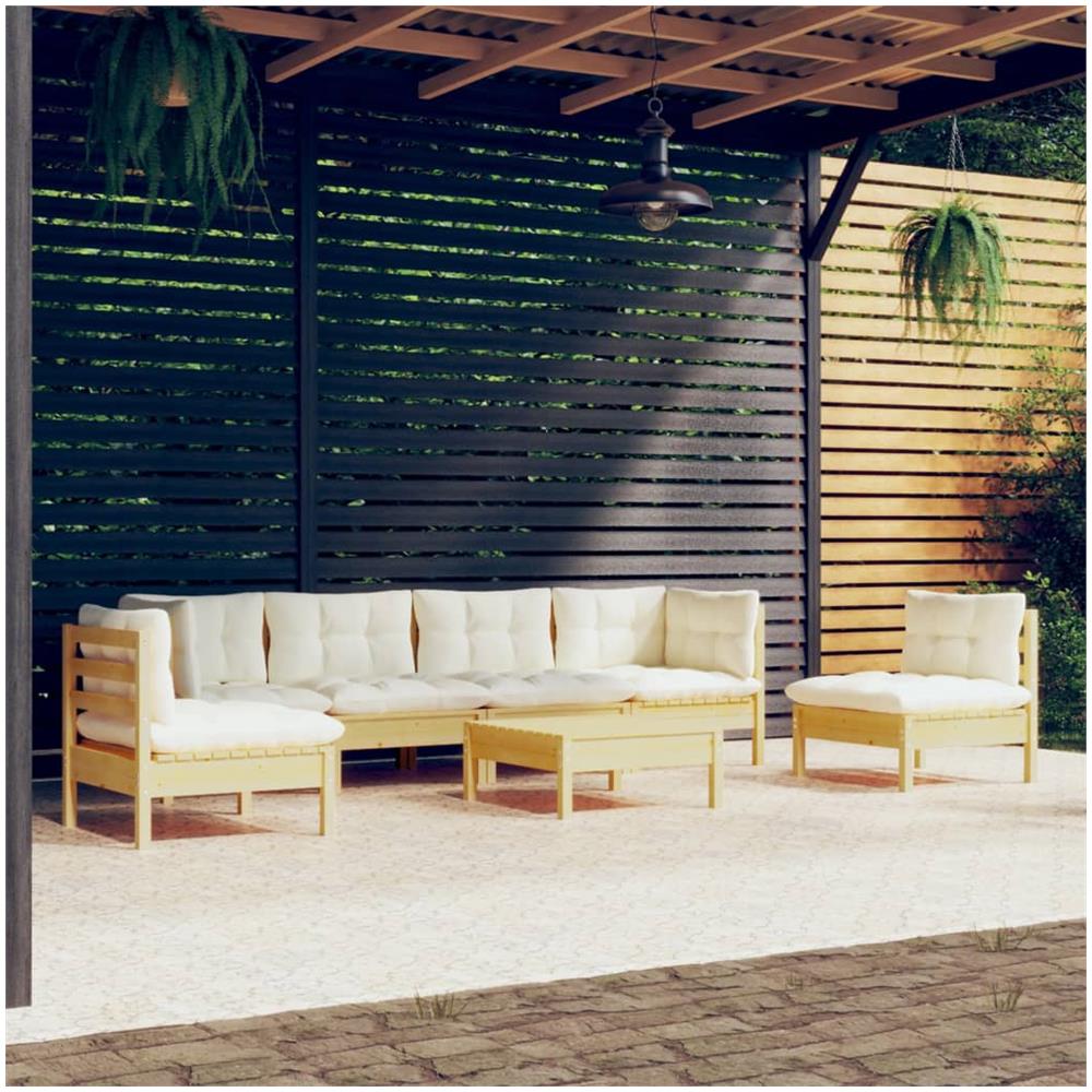 VidaXL Set Divani Giardino 4 Pezzi Legno Pino Con Cuscini - Salotto Esterno Modulare