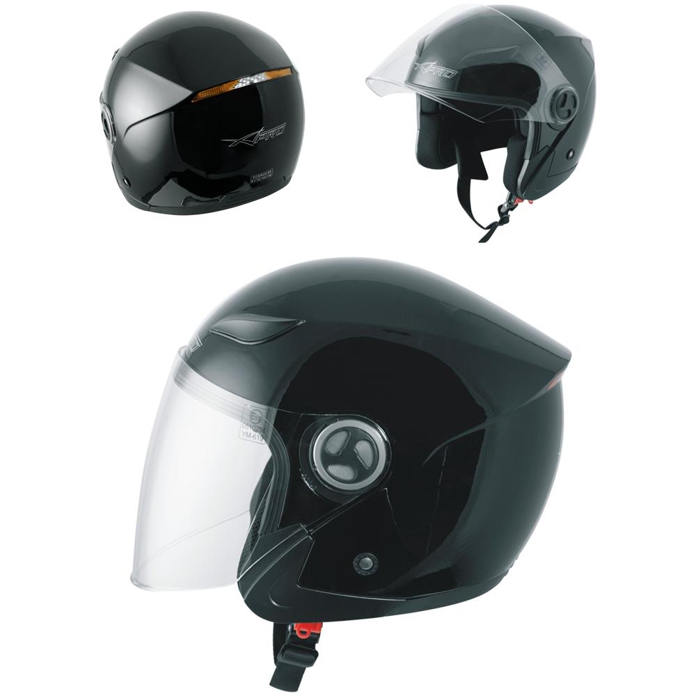 Casco Jet Visiera Lunga Scooter Moto Quad Omologato Ece 22 05 Nero Xl - Foto 1