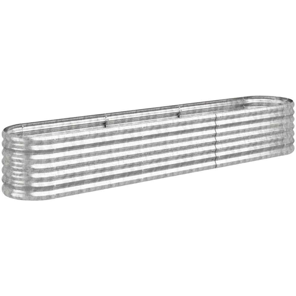 Vaso Giardino Acciaio Verniciato A Polvere 224x40x36 Cm Argento - Foto 1
