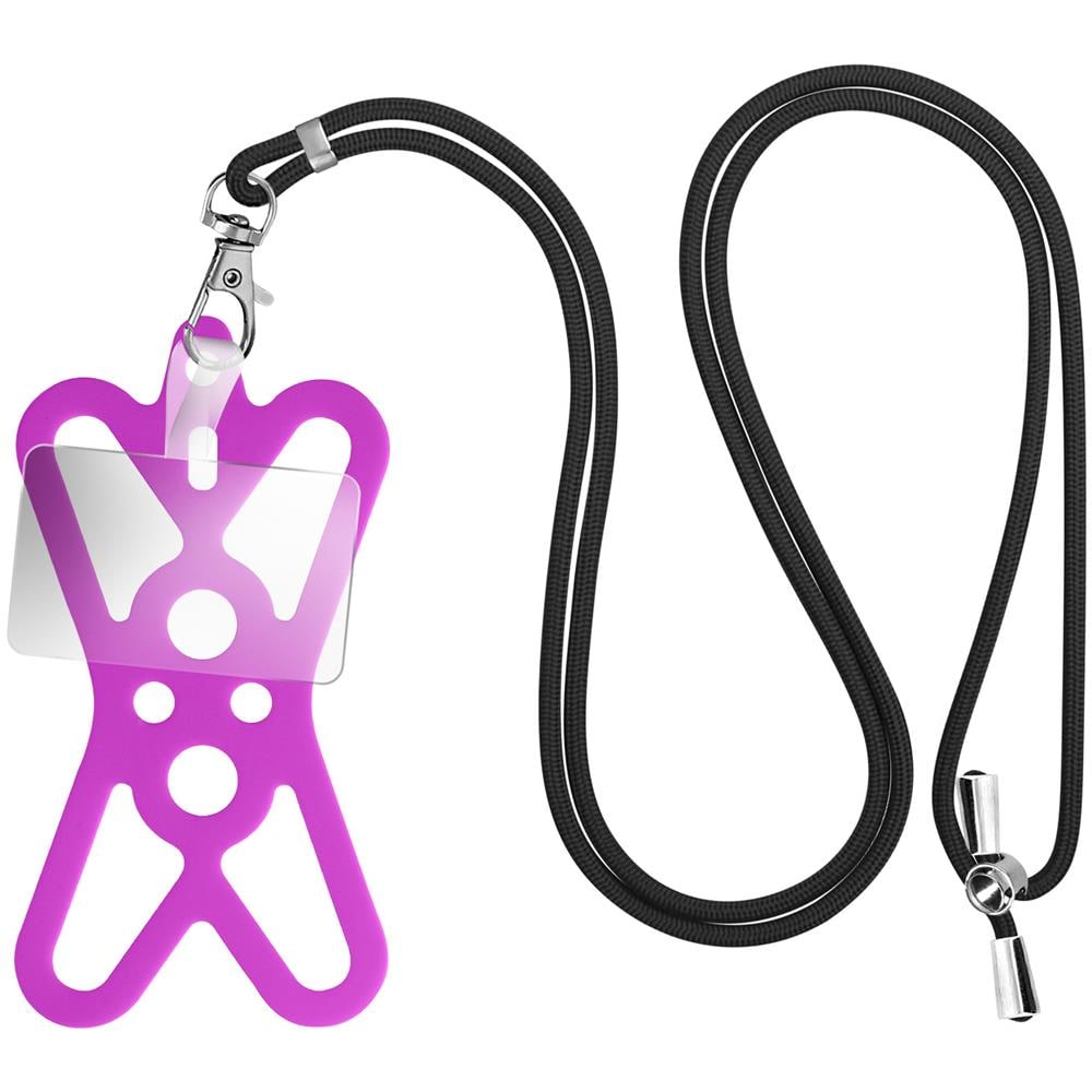Cordoncino Smartphone Con Silicone Universale Espandibile Regolabile 90cm Malva - Foto 1