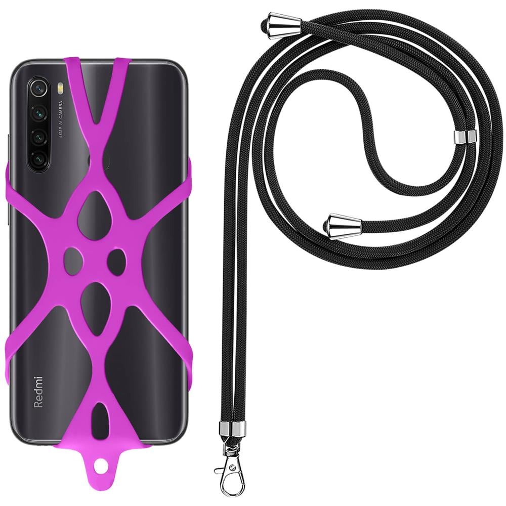 Cordoncino Smartphone Con Silicone Universale Espandibile Regolabile 90cm Malva - Foto 7