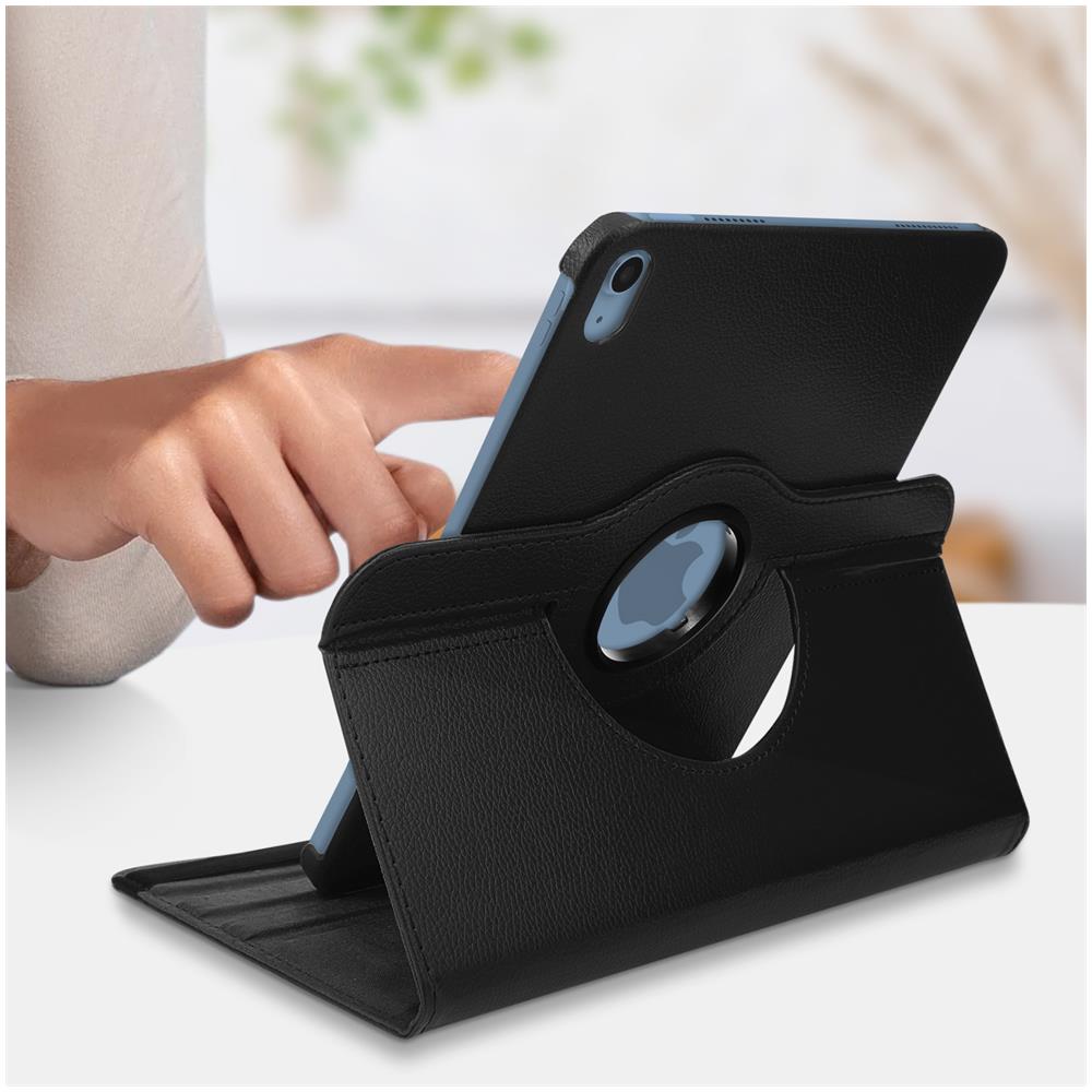 Custodia Per Ipad A16 / 10.9 2022 Copertina Supporto Rotante 360° Nera - Foto 5
