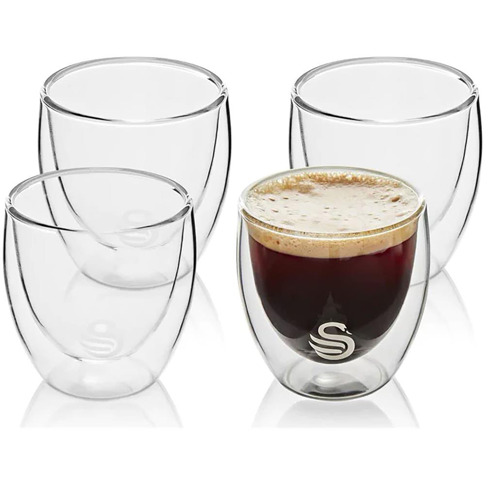 Swka54010n Set Di 4 Vetri Termici A Doppia Parete, Bicchieri Per Caffè, Tè, Bevande Fredde Trasparente - Foto 1