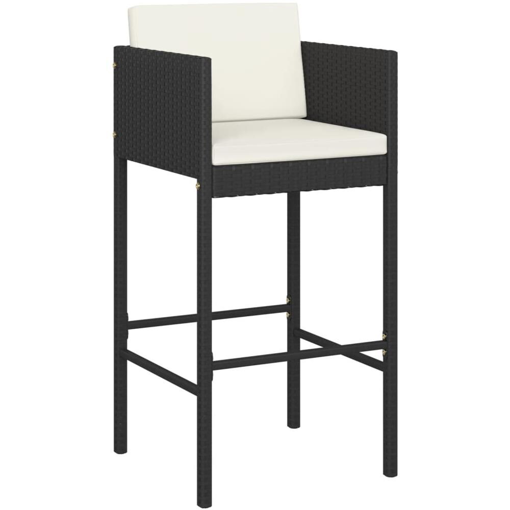 Set Bar Da Giardino 5 Pz Con Cuscini In Polyrattan Nero - Foto 3