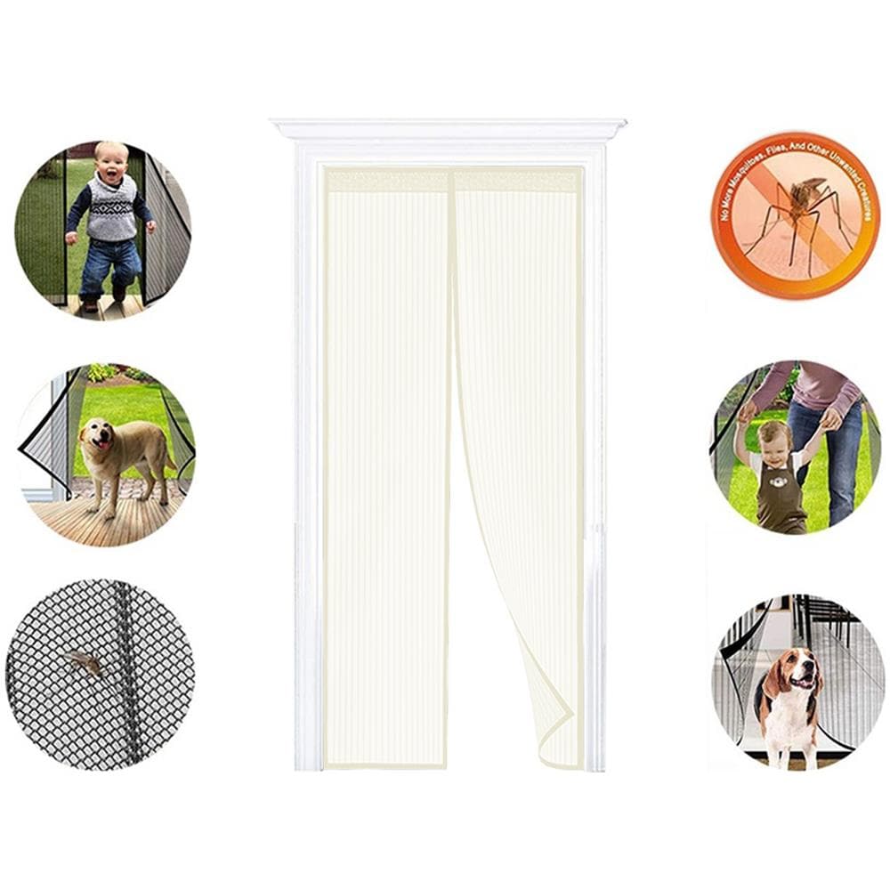 Zanzariera Magnetica Per Porta Ingresso E Finestre Anti Insetti Zanzare Protezione Cimici Mosche Si Chiude Da Sola 90x210 Panna - Foto 1