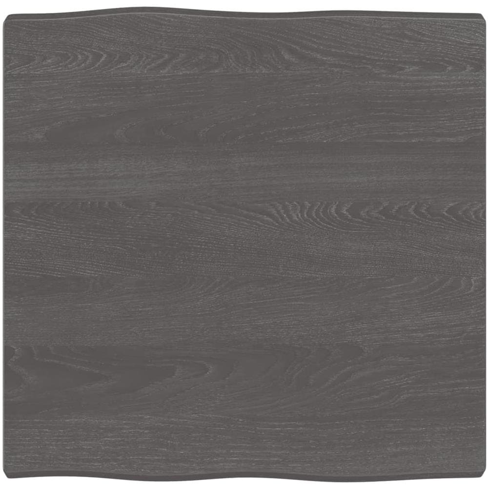 Piano Tavolo Marrone Scuro 60x60x (2-4) cm in Rovere Non Trattato - Foto 1