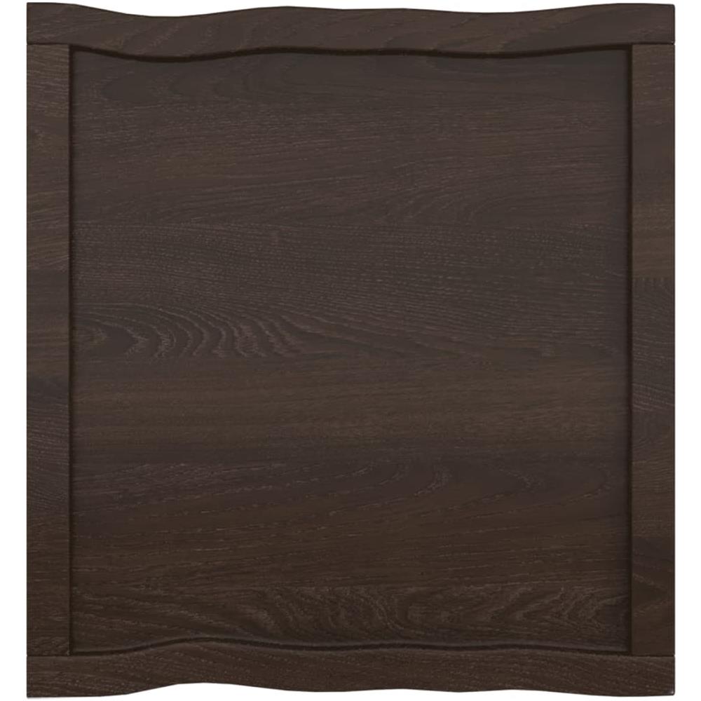 Piano Tavolo Marrone Scuro 60x60x (2-4) cm in Rovere Non Trattato - Foto 6