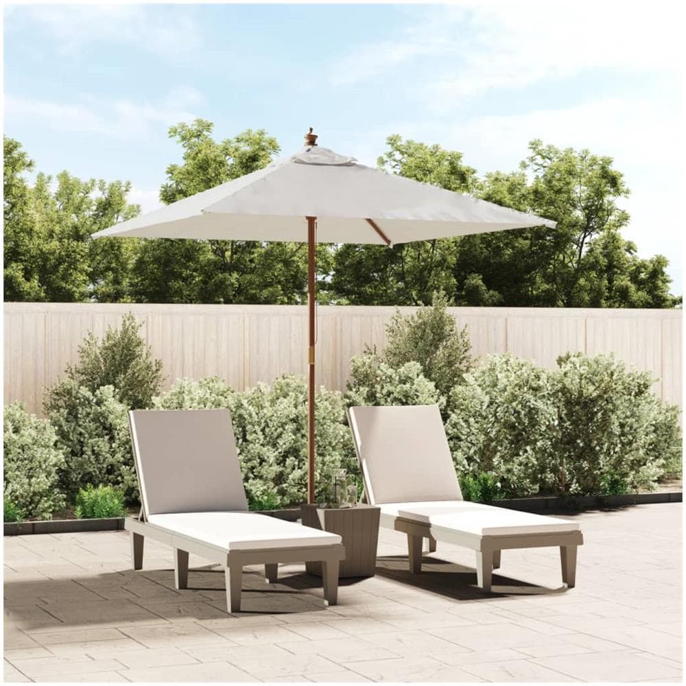 Ombrellone Da Giardino Con Palo In Legno Sabbia 198x198x231 Cm - Foto 1