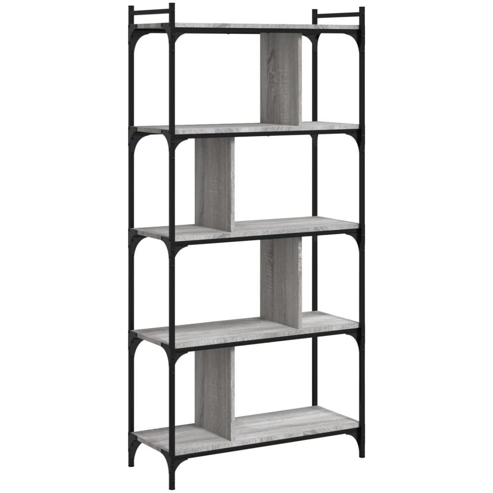 Libreria Grigio Sonoma 5 Ripiani 76x32x158 Cm Legno Multistrato - Foto 2