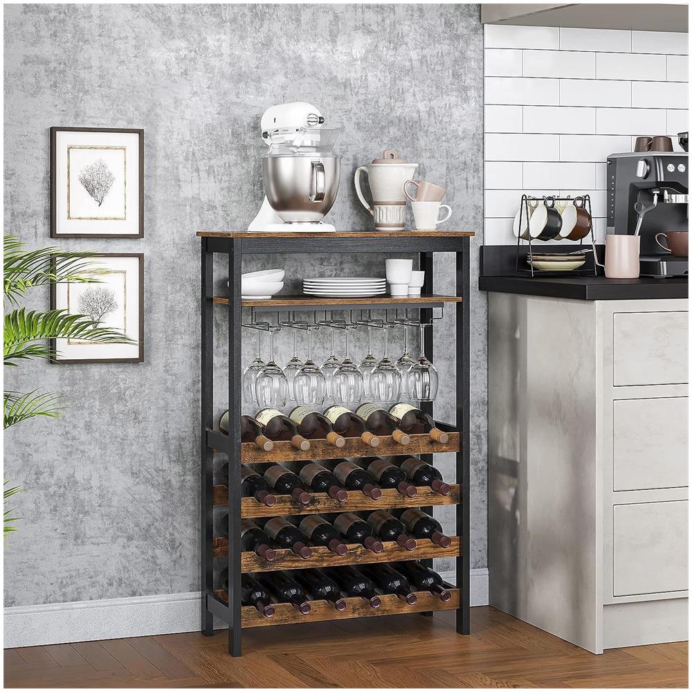 Portabottiglie, stile loft rustico marrone per 24 bottiglie KWR028B01 - Foto 2