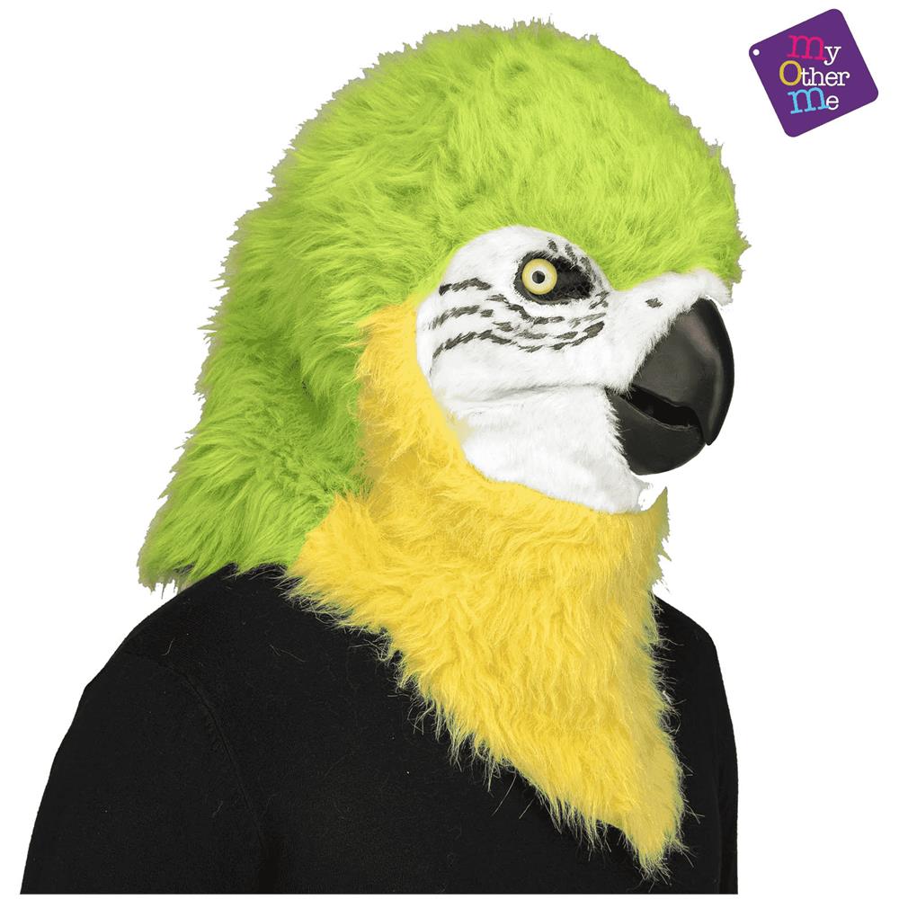 Maschera verde per pappagallo con mascella mobile taglia unica - Foto 1