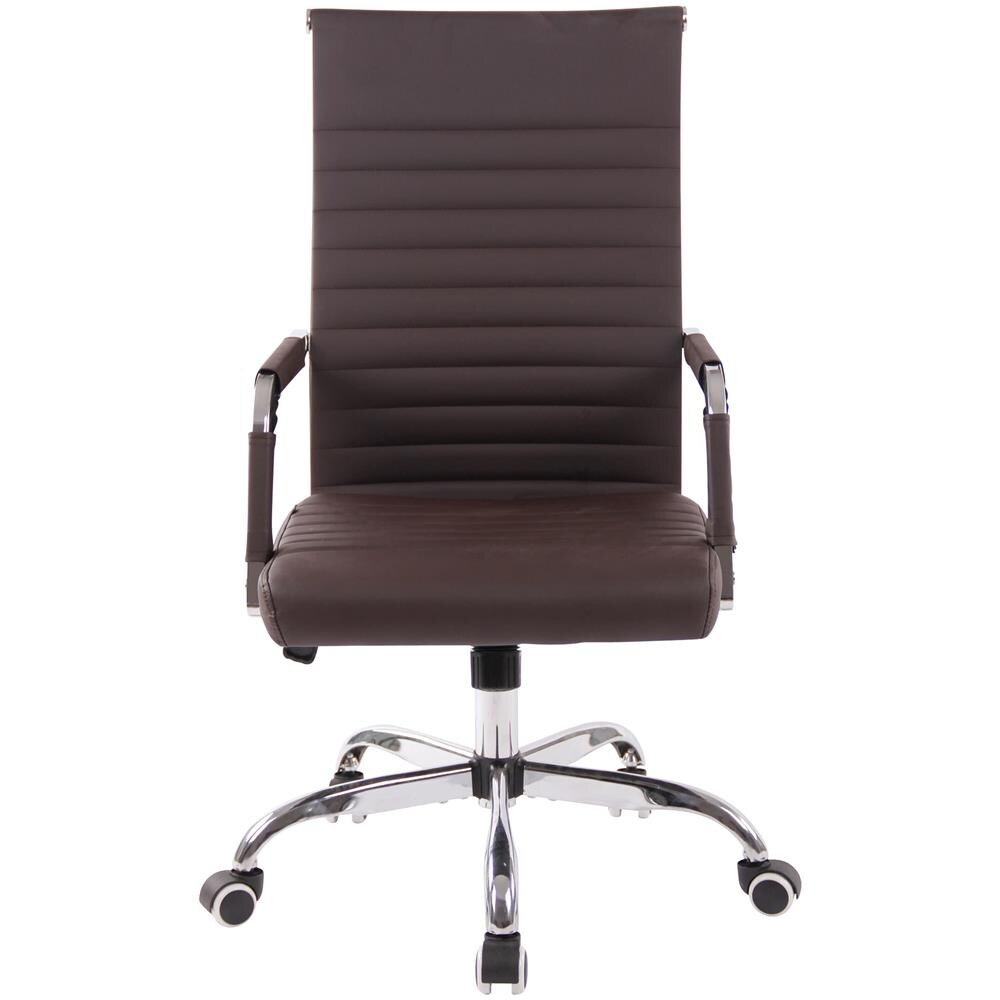 Sedia Elegante da Ufficio Amadora in Similpelle I Poltrona Studio Ergonomica con Rotelle I Sedia Pc con Braccioli Regolabile E Girevole caffè - Foto 2