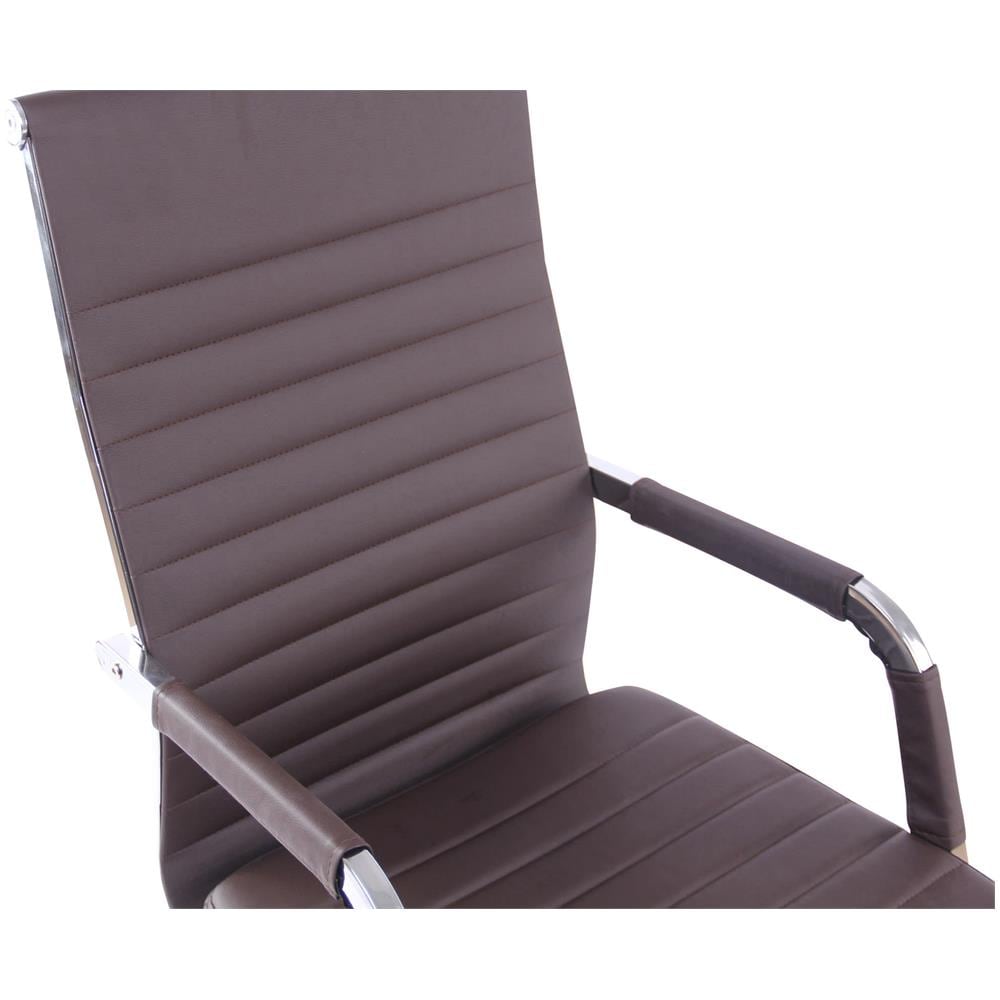 Sedia Elegante da Ufficio Amadora in Similpelle I Poltrona Studio Ergonomica con Rotelle I Sedia Pc con Braccioli Regolabile E Girevole caffè - Foto 5