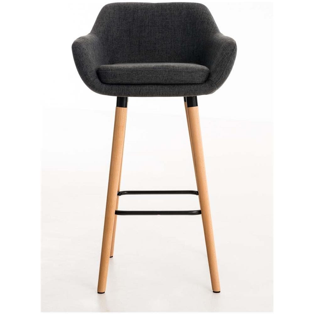 Grant - Set di 2 sgabelli da Bar con Imbottitura di Alta qualità e Rivestimento in Tessuto, con Struttura a 4 Piedi, in Legno - Foto 1