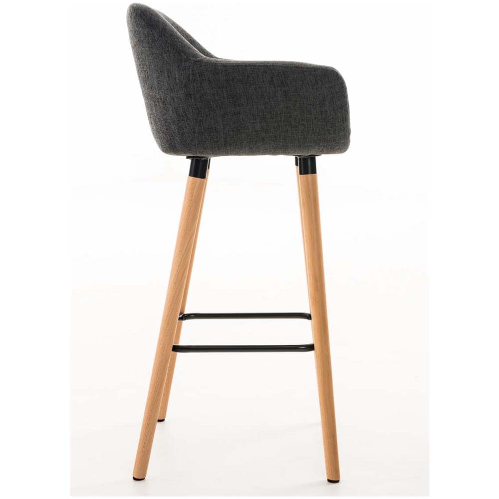 Grant - Set di 2 sgabelli da Bar con Imbottitura di Alta qualità e Rivestimento in Tessuto, con Struttura a 4 Piedi, in Legno - Foto 2