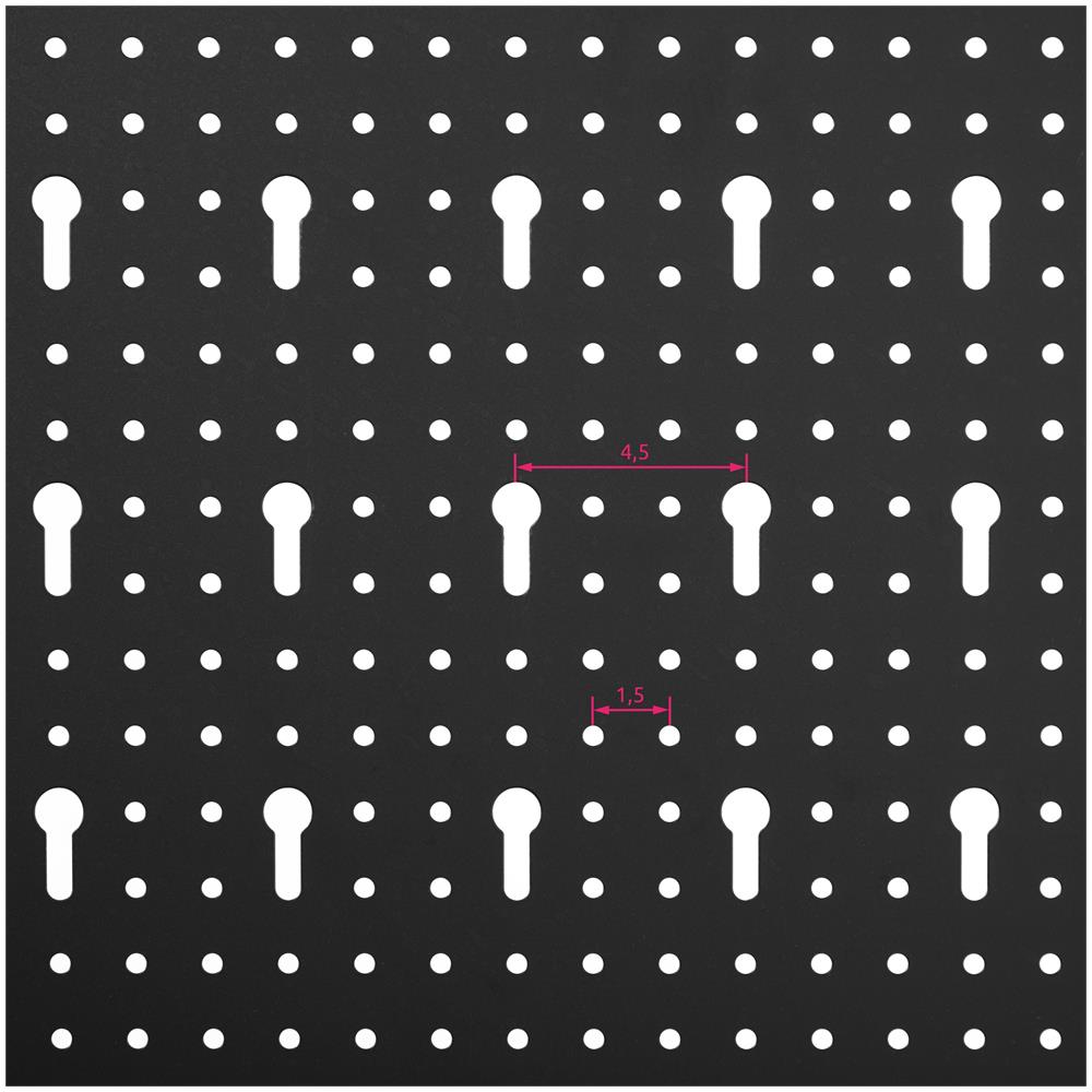 Pannello Portautensili Con 25 Ganci E Supporti 120 X 2 X 60 Cm - Nero / rosso - Foto 12