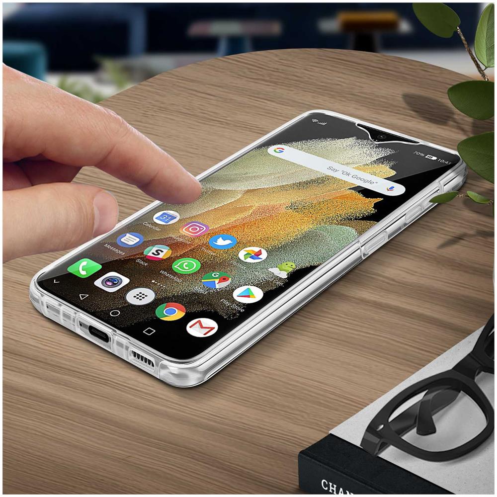 Cover Samsung Galaxy S21 Ultra Silicone Fronte Retro Ricopre Schermo Trasparente - Foto 2